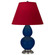 Small Double Gourd One Light Accent Lamp in Cobalt Glazed Ceramic w/Antique Silver (165|CT12R)