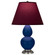 Small Double Gourd One Light Accent Lamp in Cobalt Glazed Ceramic w/Antique Silver (165|CT12P)