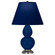 Small Double Gourd One Light Accent Lamp in Cobalt Glazed Ceramic w/Antique Silver (165|CT12N)