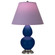 Small Double Gourd One Light Accent Lamp in Cobalt Glazed Ceramic w/Antique Silver (165|CT12L)
