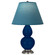 Small Double Gourd One Light Accent Lamp in Cobalt Glazed Ceramic w/Antique Silver (165|CT12B)