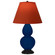 Small Double Gourd One Light Accent Lamp in Cobalt Glazed Ceramic w/Deep Patina Bronze (165|CT11T)