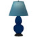 Small Double Gourd One Light Accent Lamp in Cobalt Glazed Ceramic w/Deep Patina Bronze (165|CT11B)