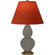 Small Double Gourd One Light Accent Lamp in Ash Glazed Ceramic w/Antique Natural Brass (165|CR10T)