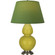 Double Gourd One Light Table Lamp in Citron Glazed Ceramic w/Antique Silver (165|CI22G)