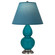 Small Double Gourd One Light Table Lamp in Peacock Glazed Ceramic w/Antique Silver (165|1773B)