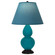 Small Double Gourd One Light Accent Lamp in Peacock Glazed Ceramic w/Deep Patina Bronze (165|1772B)