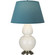 Double Gourd One Light Table Lamp in Bone Glazed Ceramic w/Antique Silver (165|1756B)