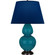 Double Gourd One Light Table Lamp in Peacock Glazed Ceramic w/Deep Patina Bronze (165|1752N)