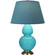 Double Gourd One Light Table Lamp in Egg Blue Glazed Ceramic w/Antique Natural Brass (165|1740B)