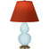 Small Double Gourd One Light Accent Lamp in Baby Blue Glazed Ceramic w/Antique Natural Brass (165|1689T)