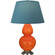 Double Gourd One Light Table Lamp in Pumpkin Glazed Ceramic w/Antique Silver (165|1675B)
