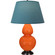 Double Gourd One Light Table Lamp in Pumpkin Glazed Ceramic w/Deep Patina Bronze (165|1645B)