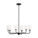 Emile Six Light Chandelier in Midnight Black (1|GLC1096MBK)