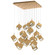 Ice Cube LED Chandelier in Aged Brass (34|PD-29325S-AB)