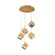 Ice Cube LED Chandelier in Aged Brass (34|PD-29305R-AB)