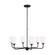 Emile Six Light Chandelier in Midnight Black (1|GLC1096EN3/MBK)