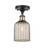 Ballston One Light Semi-Flush Mount in Black Antique Brass (405|516-1C-BAB-G559-5ME)