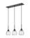 Downtown Urban Three Light Island Pendant in Matte Black (405|323-3I-BK-G323-6CL)