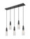 Downtown Urban Five Light Island Pendant in Matte Black (405|322-5I-BK-G322-3CL)