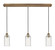 Downtown Urban Three Light Linear Pendant in Brushed Brass (405|123B-3P-BB-G434-7DE)