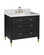 Verona Collection Vanity with Sink in Black Lacquered Linen / Natural / White / Champagne (142|3800-0006)