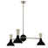 Clare Three Light Chandelier in Polished Nickel w/Obsidian, Bone Painted (165|OS04BN)