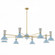 Clare Eight Light Chandelier in Modern Brass w/Baby Blue, Lily Painted (165|BB08LY)