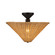 Bridgette One Light Semi-Flush Mount in Matte Black/Rattan (452|SF497016MBRA)