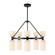 Nelly Ten Light Chandelier in Matte Black/Glossy Ribbed Opal Glass (452|CH442626MBGR)