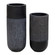 Woven Shadow Vases, Set/2 in Black Terracotta (52|17122)