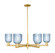 Arcadia Six Light Chandelier in Satin Gold (405|716-6CR-SG-G559-5BL)