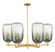 Arcadia Six Light Chandelier in Satin Gold (405|716-6CR-SG-G482-7SL)