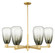 Arcadia Six Light Chandelier in Satin Gold (405|716-6CR-SG-G480-6SL)