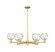 Arcadia Six Light Chandelier in Satin Gold (405|716-6CR-SG-G1213-6CL)