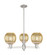 Arcadia Three Light Flush Mount in Satin Nickel (405|716-3CR-SN-G458-7ME)