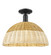 Arcadia One Light Semi-Flush Mount in Matte Black (405|716-1C-BK-NBD2-16-NAT)