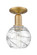 Arcadia One Light Semi-Flush Mount in Brushed Brass (405|716-1C-BB-G1213-6CL)