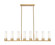Downtown Urban Eight Light Linear Pendant in Brushed Brass (405|617-8I-BB-G617-8SWH)