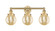 Edison Three Light Bath Vanity in Brushed Brass (405|616-3W-BB-G208-6)