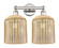Edison Two Light Bath Vanity in Polished Nickel (405|616-2W-PN-G559-8ME)