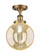 Edison One Light Semi-Flush Mount in Brushed Brass (405|616-1F-BB-G208-8)