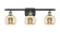 Ballston Three Light Bath Vanity in Black Antique Brass (405|516-3W-BAB-G128-6)