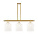 Ballston Three Light Island Pendant in Satin Gold (405|516-3I-SG-G559-8GWH)