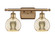 Ballston Two Light Bath Vanity in Brushed Brass (405|516-2W-BB-G128-6)
