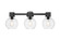Downtown Urban Three Light Bath Vanity in Matte Black (405|464-3W-BK-G464B-7SDY)