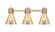 Downtown Urban Three Light Bath Vanity in Brushed Brass (405|464-3W-BB-G464C-7ME)