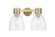 Downtown Urban Two Light Bath Vanity in Brushed Brass (405|464-2W-BB-G464D-7CL)
