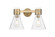 Downtown Urban Two Light Bath Vanity in Brushed Brass (405|464-2W-BB-G464C-7SDY)