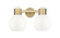 Downtown Urban Two Light Bath Vanity in Brushed Brass (405|464-2W-BB-G464B-7GW)